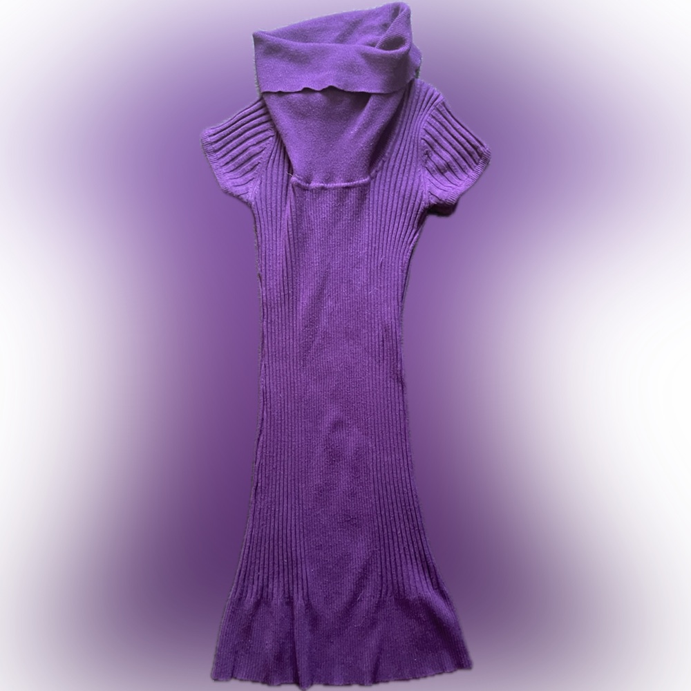 Elegant Purple Women's Long Knit Blouse